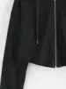 ZAFUL Raw Hem Zip Up Cropped Hoodie 4