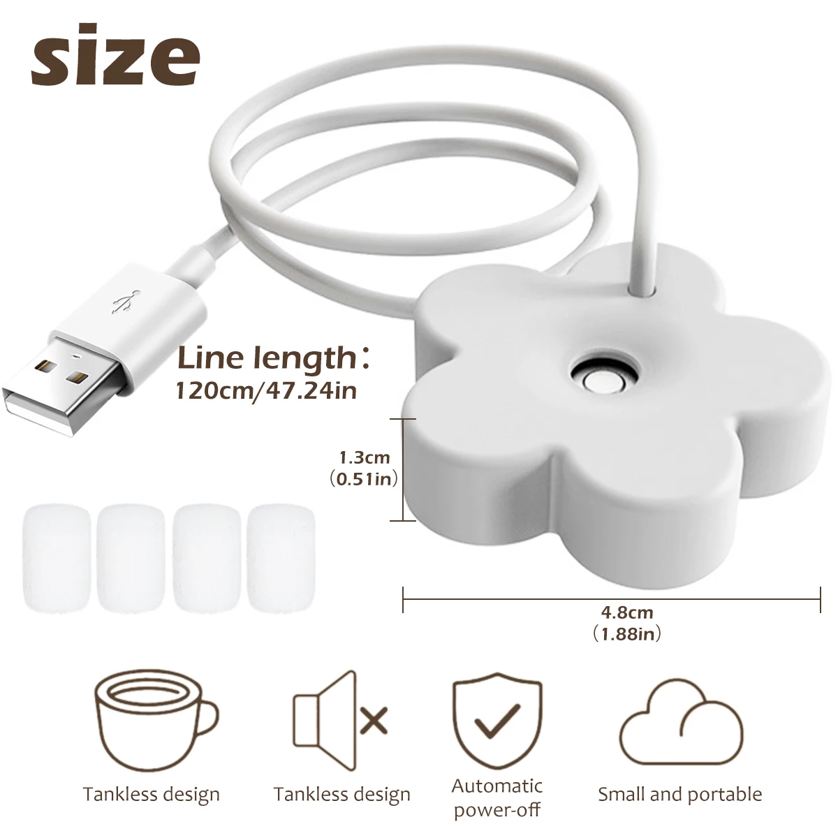 USB Humidifier Car Air Humidifier Portable Personal Quiet Small Airtight Mist Lightweight Water Air Fresher