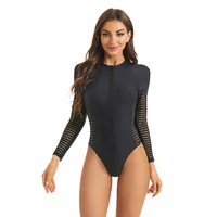 2026 New Long Sleeve Slim Fit Ladies Professional Speed Suit Bikini for Beach Vacation Quick Dry One Piece Swimsuit
