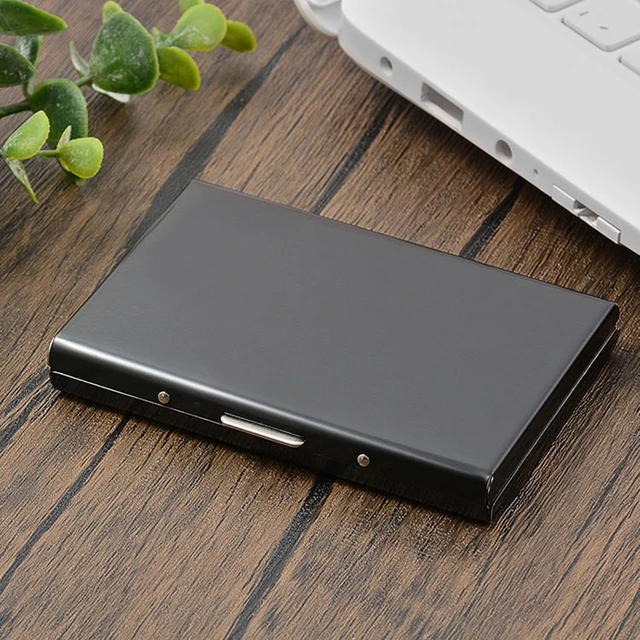 Rfid Credit Card Holder Men Minimalist Wallet Aluminium Bank Cardholder Case with Money Clip Designer Porte Carte 2