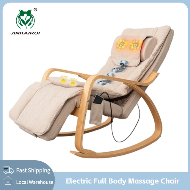 Jinkairui Electric Health Care Massage Chair With Kneading Heating Relive Neck Back Body Pain Enjoyful Relax at Home Office Gift