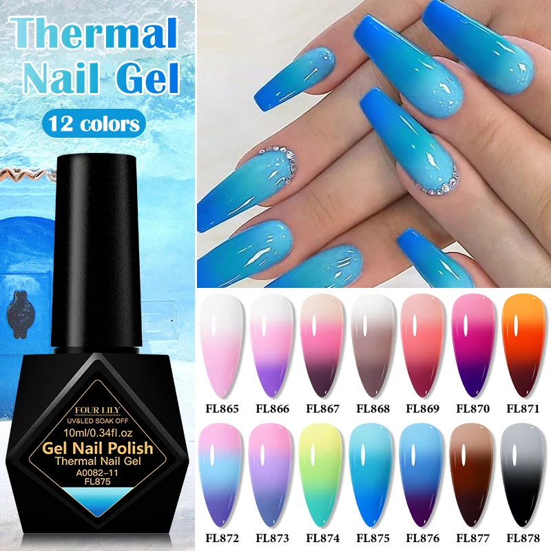 10 ml Thermo-Gel-Nagellack, 3 Schichten, Temperatur, Farbwechsel, UV-Gel-Lack, Winterfarben, Soak Off Nail Gel Nagelzubehör – Detail 3