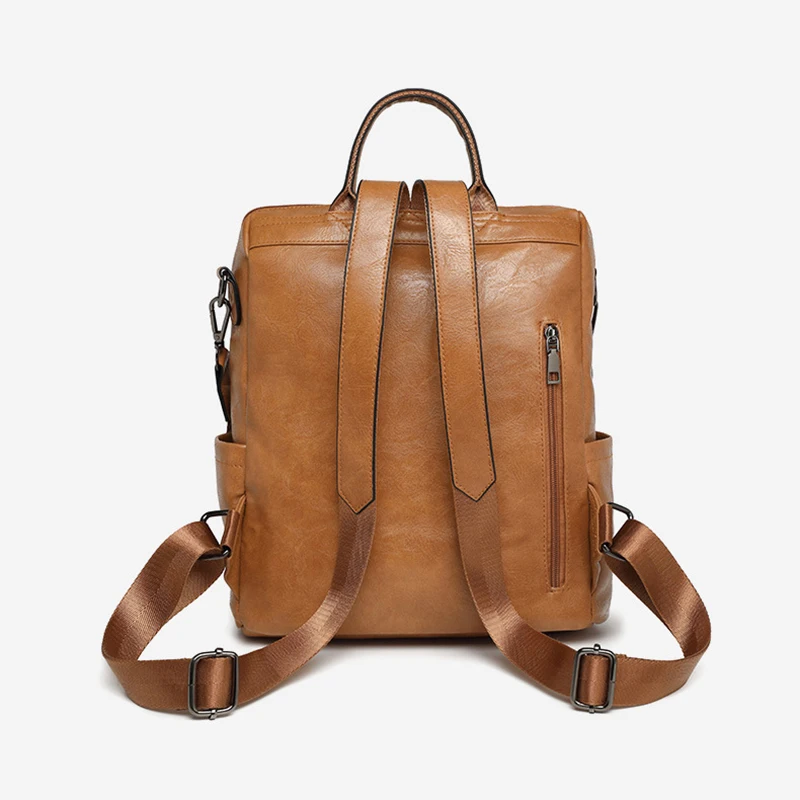 Women Large Capacity Backpack Purses High Quality Leather Female Vintage Bag School Bags Travel Bagpack Ladies Bookbag Rucksack 3