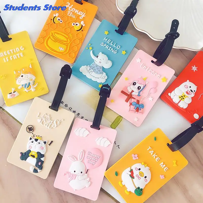 

Cute Silicon Name Luggage Tag Travel Accessorie Women Men Portable Label Suitcase ID Address Holder Letter Baggage Boarding Gift