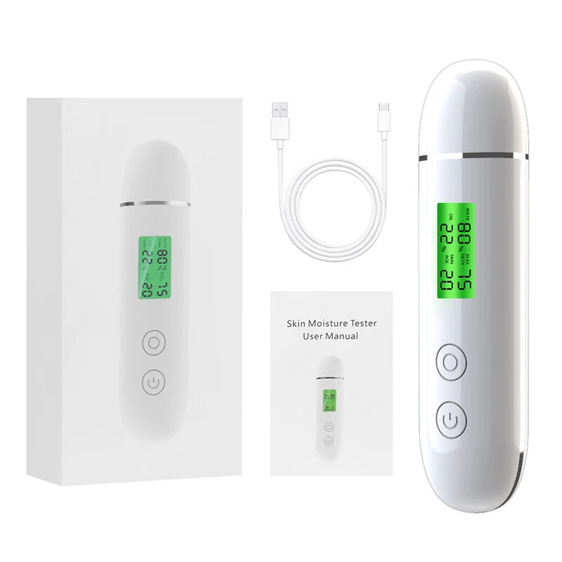 Skin Tester Skin Water Cheek Elastic Skin Age Test Meter Face Moisture&Oil Content Analyzer Fluorescent Agent Detector Tester