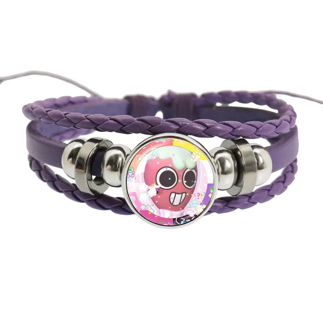 Purple Rope Leather Bracelet Horror Game Dandys World Astro Meme