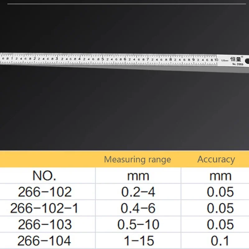 Stainless Steel Slope Ruler Flatness Detection Feeler Gauge Gap Detection Ruler Slope Gauge Gap Wedge Feeler 0.05