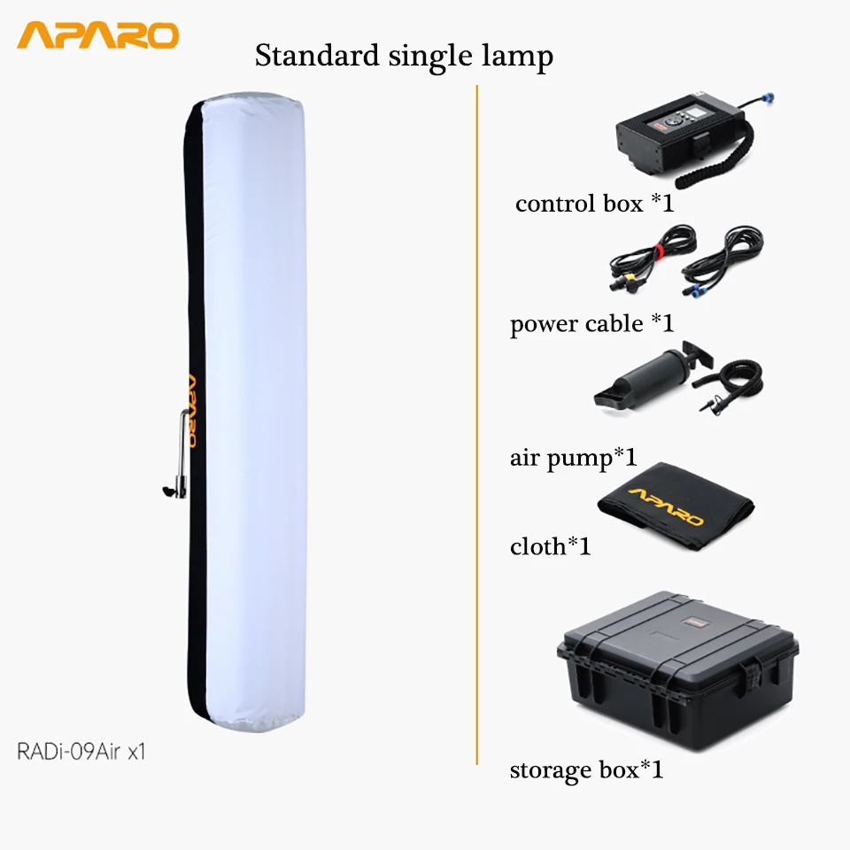 Falconeyes Aparo Radi-09Air 150W 유연한 조명 3000-5600K 바이 컬러 비디오 필 라이트 9 장면 효과 커튼 및 그리드