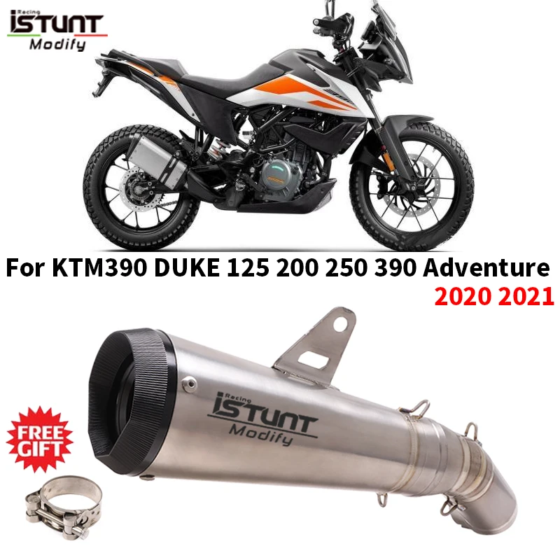 Motorcycle Exhaust Slip On For KTM390 DUKE 125 200 250 390 RC390 Adventure 2020 2021 Escape Titanium Alloy Link Pipe Muffler