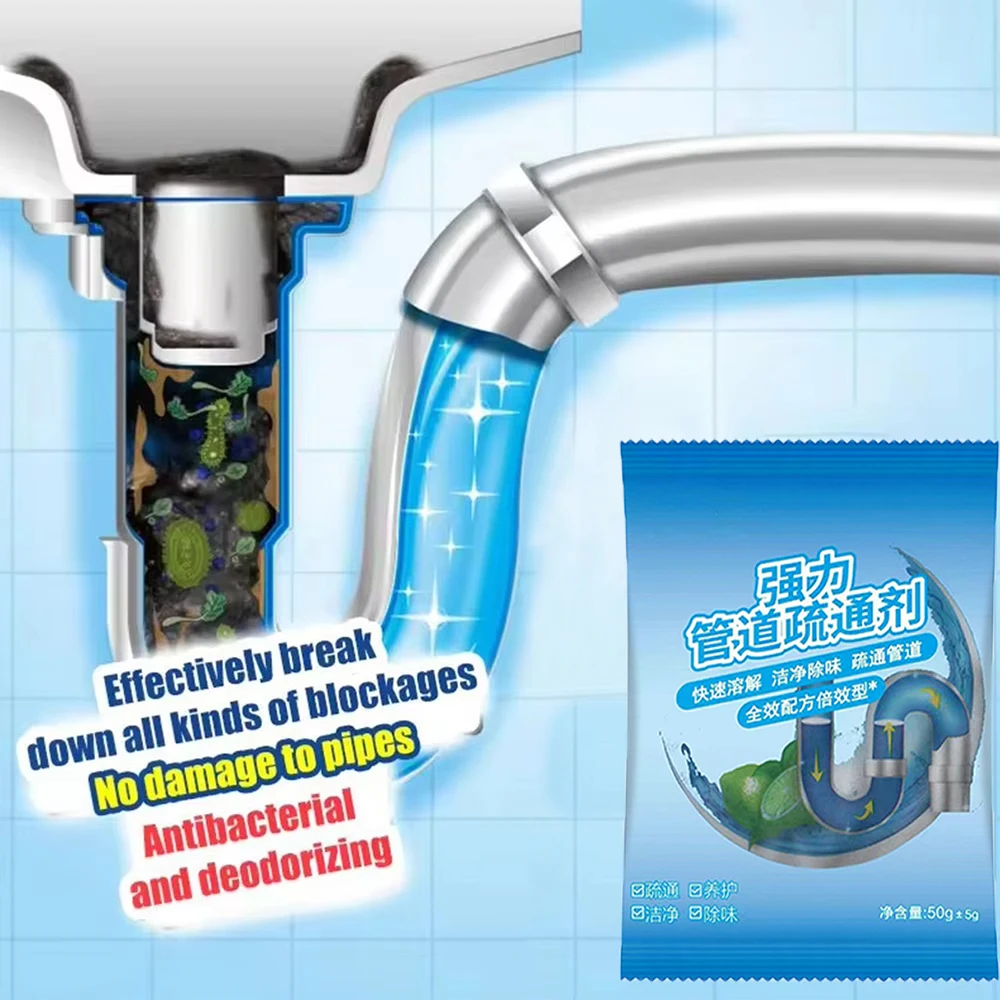 Powerful Drain Cleaner Pipe Dredge Agent Kitchen Bathroom Sewer Toilet Clog Deodorizer Cleaning Agent with Strong Chemical