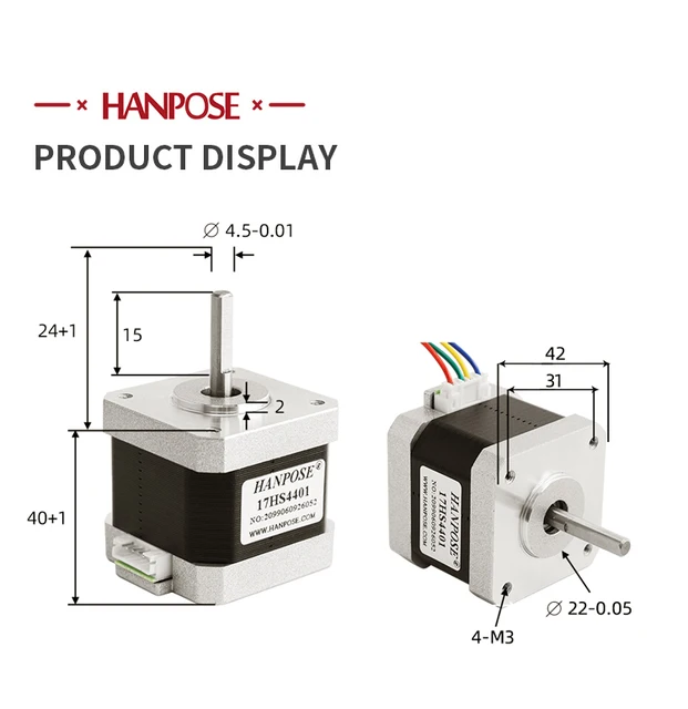 Nema 17 2 Phases K40 Moteur Pas à Pas 0.6A 42mm 4 Fils Pour Imprimante 3D Pour CO2 Gravure Aisage Imprimante 3D Machine
