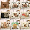 Cute Capybara Print Decorative Pillowcase Bedroom Living Room Square Cushion Pillowcase 1