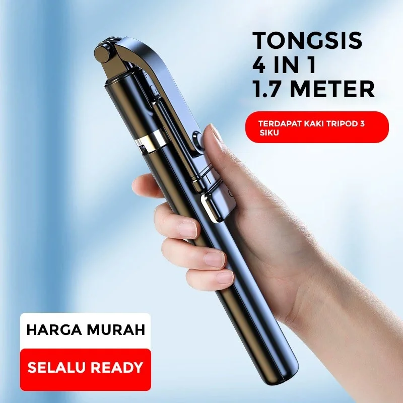 LISCN Bluetooth Selfie Stick 4 in 1 Remot Bluetooth 1,7 Meter Mobile Phone Holder Tripods Mini Extendable Selfie Stick