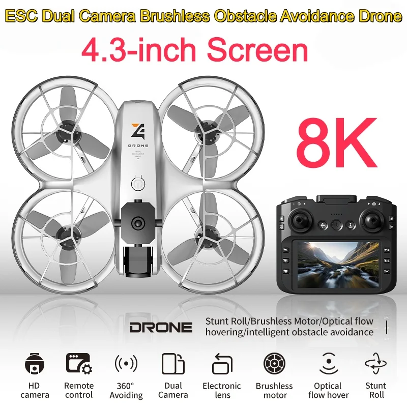 Drone enfant 4K 6K 8K avec caméra, pliage, 2 batteries, jouet cadeau