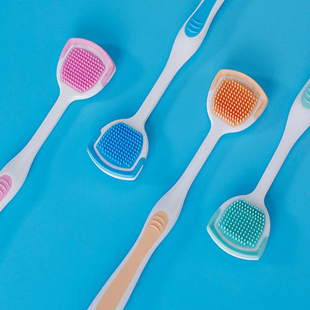Soft Silicone Tongue Brush Tongue Coating Scraper Cleaning Toothbrush Mouth Fresh Breath Scraping Hygiene Oral Health Care 2