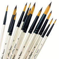 12pcs Premium Soft Pointed-Round Watercolor Paint Brush Set，High Quality Anti-Shedding Nylon Hair, for Acrylic, Oil, Tempera 1