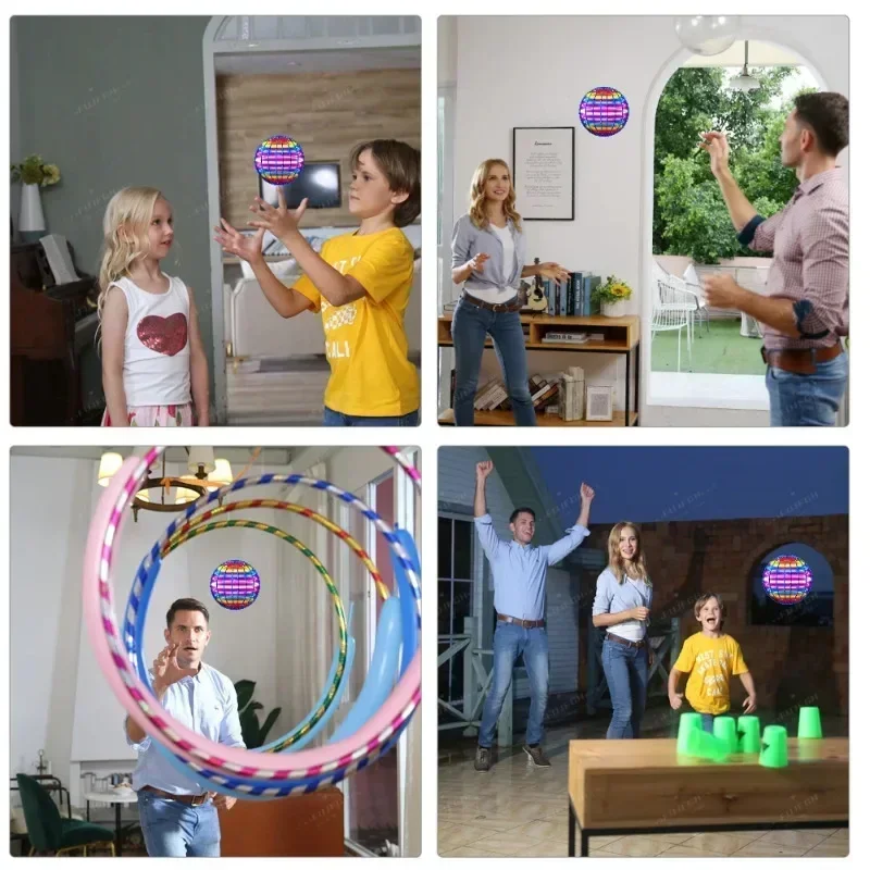 Flying Ball Boomerang Spinner Toys Hand Control Drone Luminous Toys Mini UFO With LED Lights for Children Funny Halloween Gifts 6