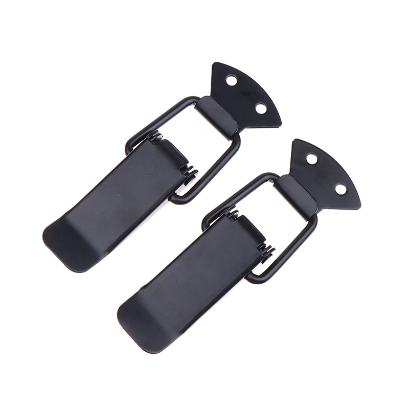 Latch Catch Duck-mouth Buckle Hook Wooden Box Hasps Clamp Iron Spring Catch Clasp Loaded Draw Toggle Clamp Hasps 2PCS