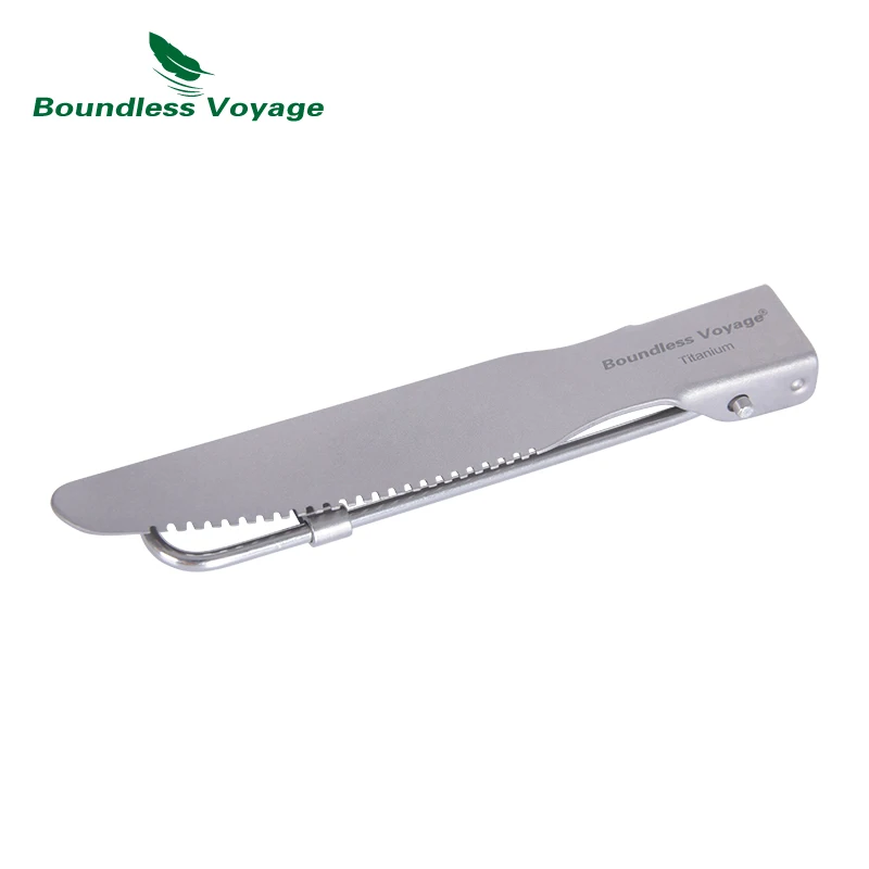 Boundless Voyage 티타늄 칼 세트 초경량 칼, 숟가락, 포크, 젓가락 접는 식기 캠핑 용품 Ti1121T-23T