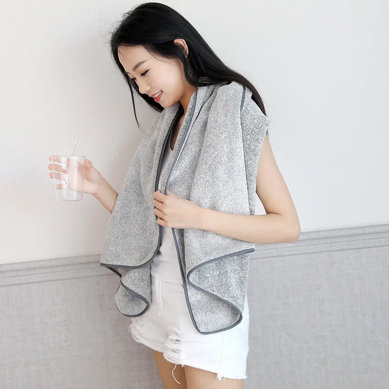 Bath Towel Bamboo Charcoal Fiber Antibacterial Lint-free Large Absorbent Household Adult Thickened