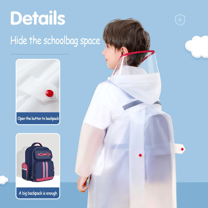 Waterproof Raincoat Children's Raincoat EVA Non Disposable Raincoat With Schoolbag Position School Poncho Boys And Girls Cartoon Baby waterproof raincoat
