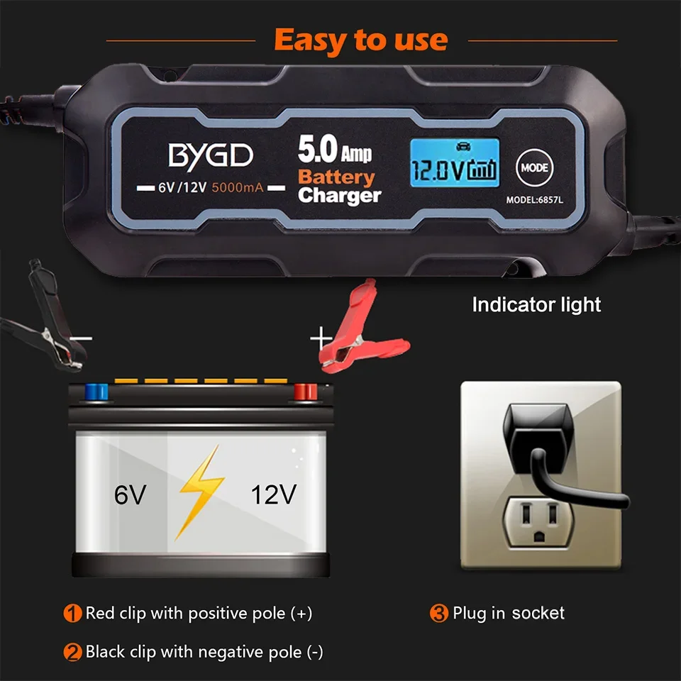 BYGD ڵ ͸   Ʈ , ڵ ƮŬ ,    ͸, 6V, 12V, 5000mA