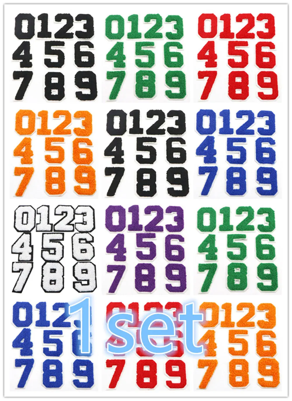 10PCS 0-9 Nummer Patch Eisen Auf Patches Für Kleidung Hüte Sportswear Uniformen Nähen Schmücken DIY Gestickte Patches auf Kleidung