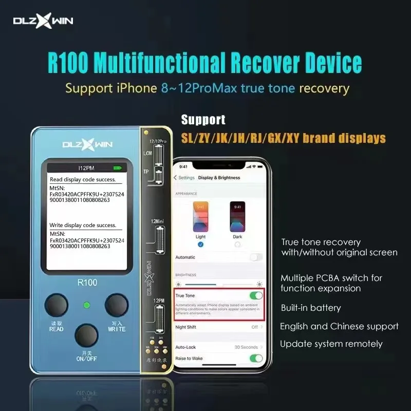 R100 Original Color Recovery Tester For iPhone 8 8P X XS XSMAX XR 11 Pro Max 12mini 12Pro Made in China Screen True Tone Repair |