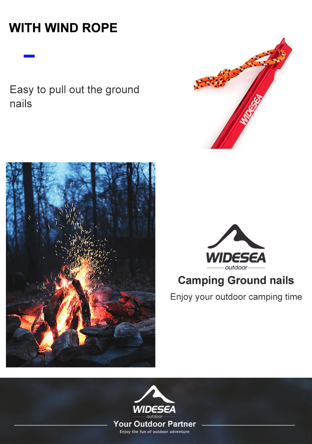 Wideea Camping 16 teil/satz Zelts tifte Pfähle Nägel für harten Schnee boden Outdoor-Zubehör Schutz ausrüstung liefert Wander touristen – Detail 5
