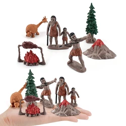 Realistic Prehistoric Family and Animal Figurines Educational Toy Set (Life Scene)