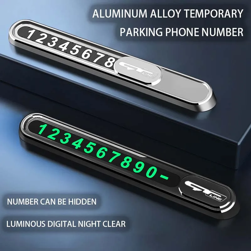

Car Temporary Parking Plate Phone Metal Alloy For GT Line Forte RIO STINGER K1 K2 K3 K4 2023 Accessories 2024 Logo Lnterior 2022