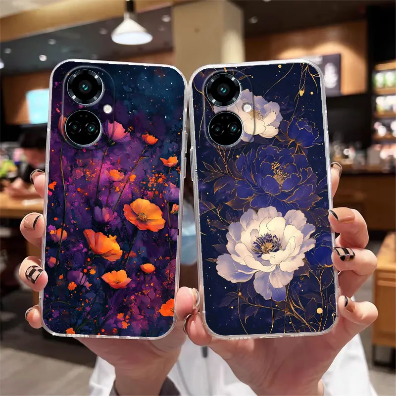 Shockproof Clear Soft Silicone Cat Design Phone Case Back Cover