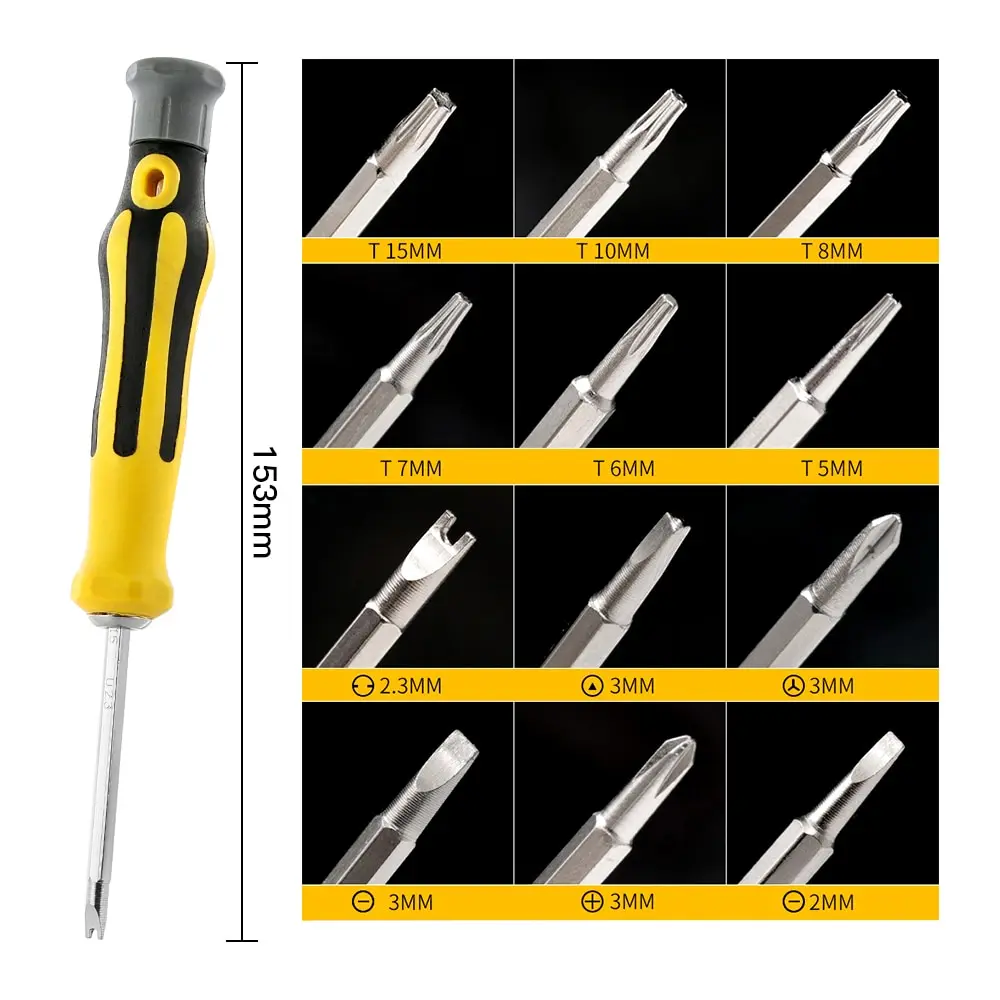 Screwdriver Set 6PCS Tamper Proof Magnetic Bit Hex Torx Flat Repair Precision Insulated Hand Tool