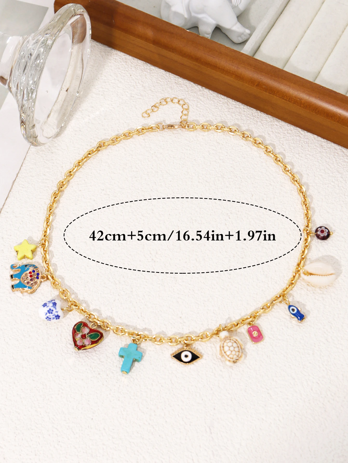 New Shell Imitation Pearl Ceramic Tulip Key Pendant Necklace for Women Simple Women's Clavicle Chain Jewelry Gifts - Image 3