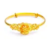 Wholesale Jewelry-- Flowers Bangles For Women Wedding Jewelry  Pure Gold Color 1