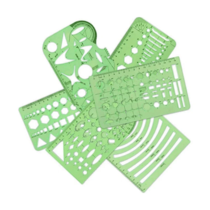 11Pcs Multipurpose Geometry Stencils Set Geometric Drawing Templates Measuring Templates Ruler for Quilting
