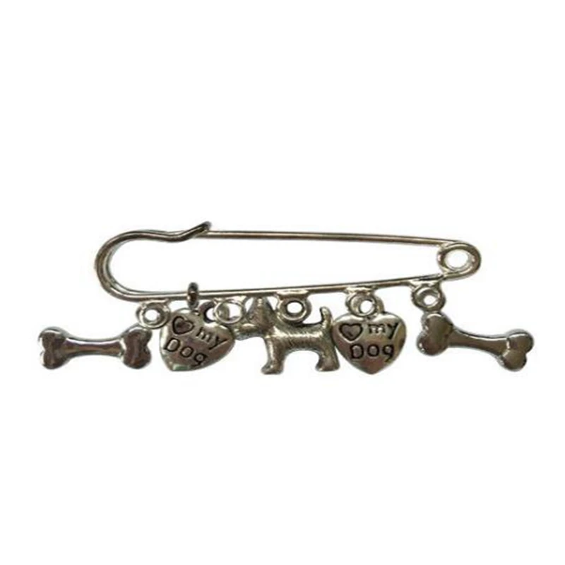 Vintage Gothic Angel Witch Heart Love My Dogs Spille Per Le Donne Kilt Pin Spilla Dress Coat Bag Jewelry Boho Brithday Festival