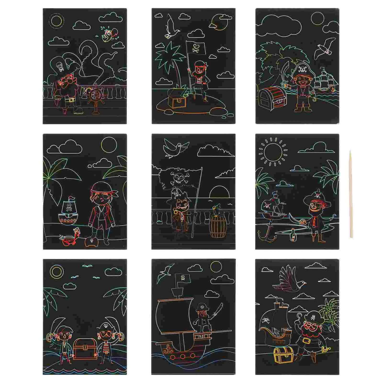 

Children's Scratch Painting Drawing Paper Creative Kids Presents DIY Scratching Scraping Delicate