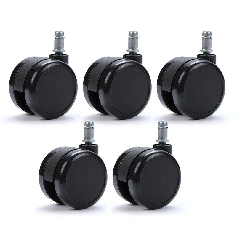 2" Black Metal Pu Office Chair Swivel Casters Furniture Wheels Grip