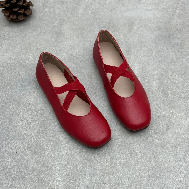 Cowhide women's shoes, tassel flat bottom, all genuine leather, Mary Jane shoes, Le Fu shoes, high-quality 2