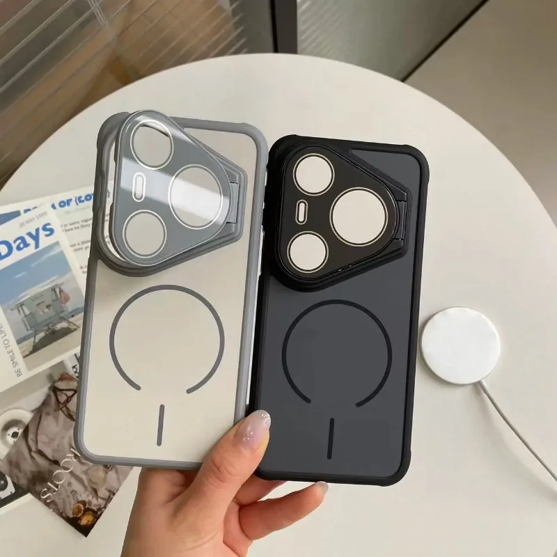 Lens Film Protection Stand Holder Case with MagSafe Wireless Charging - Armor PC Hard Cover