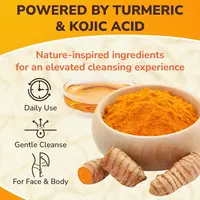 Savon en barre au curcuma, à l'acide kojique et au citron, savon éclaircissant pour un teint uniforme, enrichi en vitamine E, savon doux au citron pour le visage et le corps. 3
