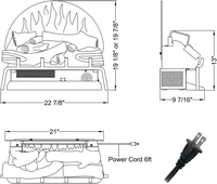23" W Free Standing Electric Fireplace Log Set , Fireplace Insert, Heater 750W/1500W, Crackling Sound, Remote Control 2