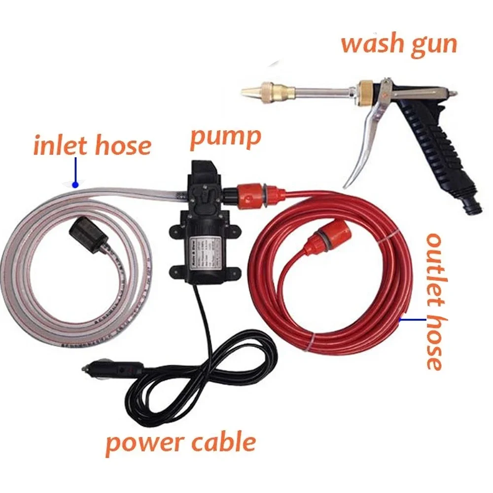 Pompe De Lavage Voiture 12V - Kit Lavage Haute Pression Portable - Pour Nettoyage Auto, Maison, Jardin