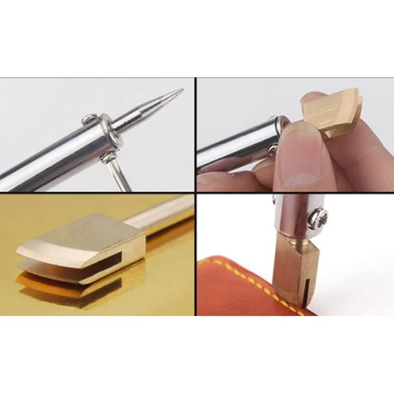 Leather Electric Brass Solder Soldering Iron Tip To Burn The Edge Leather Craft Press Edge Sealing Machine Line Pyrography Tool Leather tool,leathercraft tools,leather tools