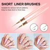 7/9/11/15/25MM Nail Liner Brush Set UV Gel Nail Brushes Kits 5pcs French Stripe Line Painting Drawing Flower Pen Manicure Tools 3