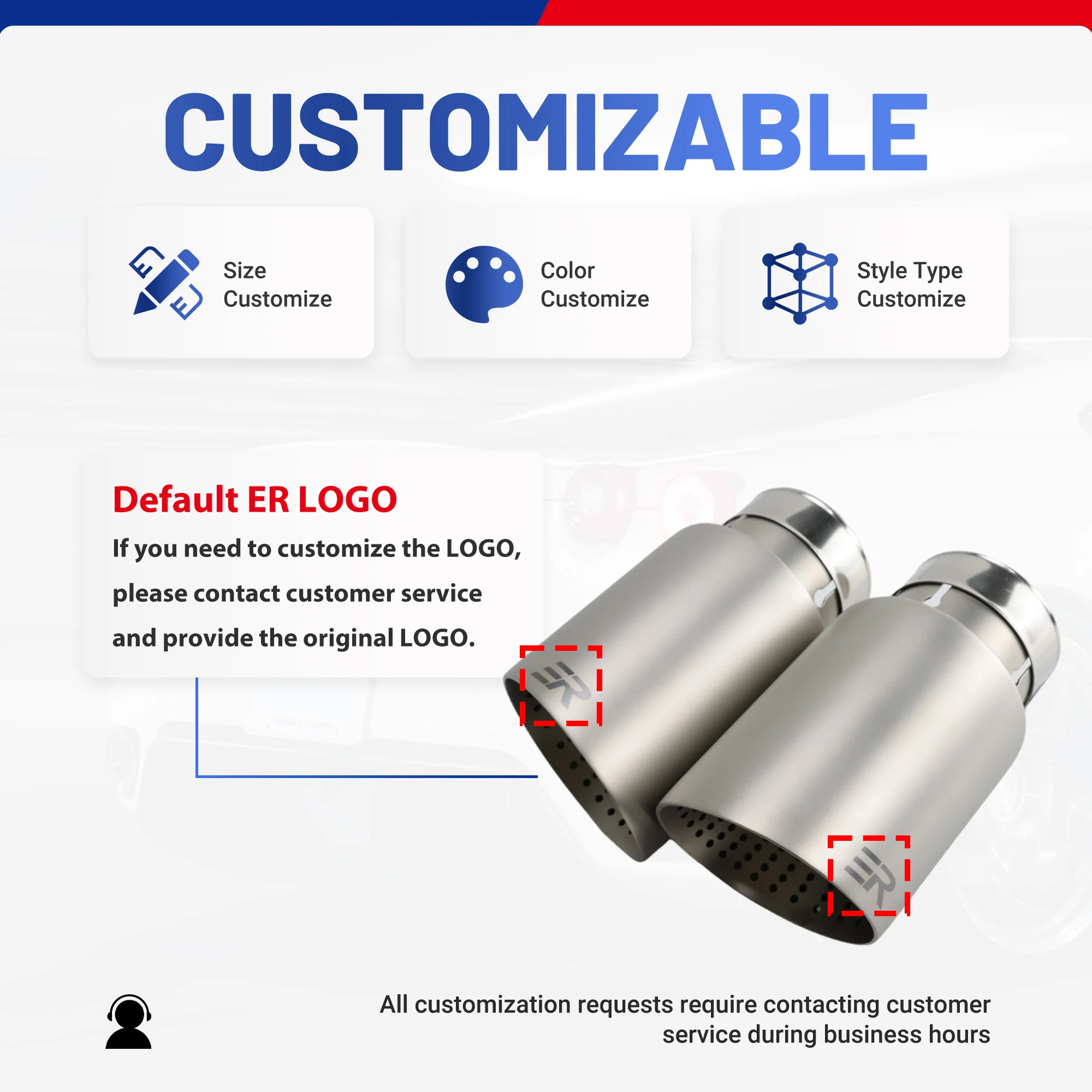 ER Matte Stainless Steel Exhaust Tip for GTI MK7 Golf7 Nozzle Upgrade Muffler for vw audi Exhaust pipe Modify Customization exhaust muffler tip exhaust trim pipe
