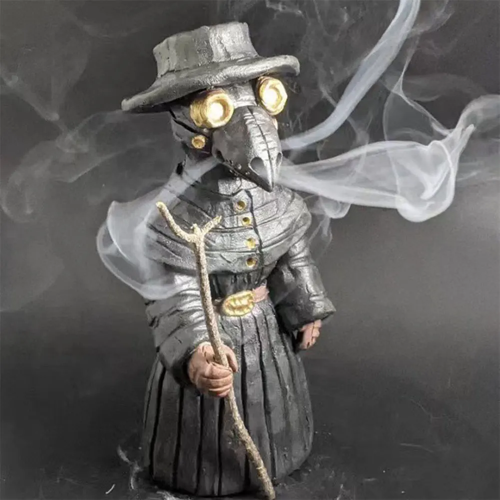 Description Picture 5 of itemIncense Burner Gnome Incense Holder Effective Stress & Anxiety Relief Plague Doctor Cone Burner Cone Burner for Home Decoration