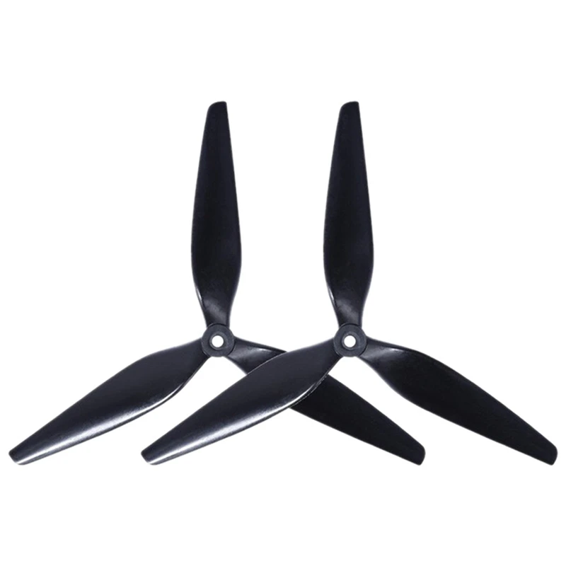 

1 пара 9X4X3 пропеллер 9 дюймов 3 Лопасти CCW + CW Propeller X8 лопастной черный Пропеллер для FPV дрона