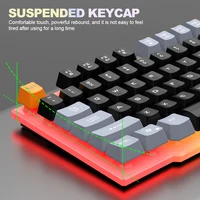 Single keyboard and keyboard mouse RAIKU T26 Three tone Luminous Keyboard Mouse Wired Mechanical Touch Gaming Mouse Keyboard Set 5